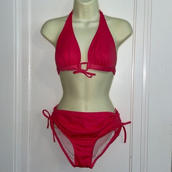 Vtg 70s/80s Sears pink halter top bikini - Picture 1 of 12